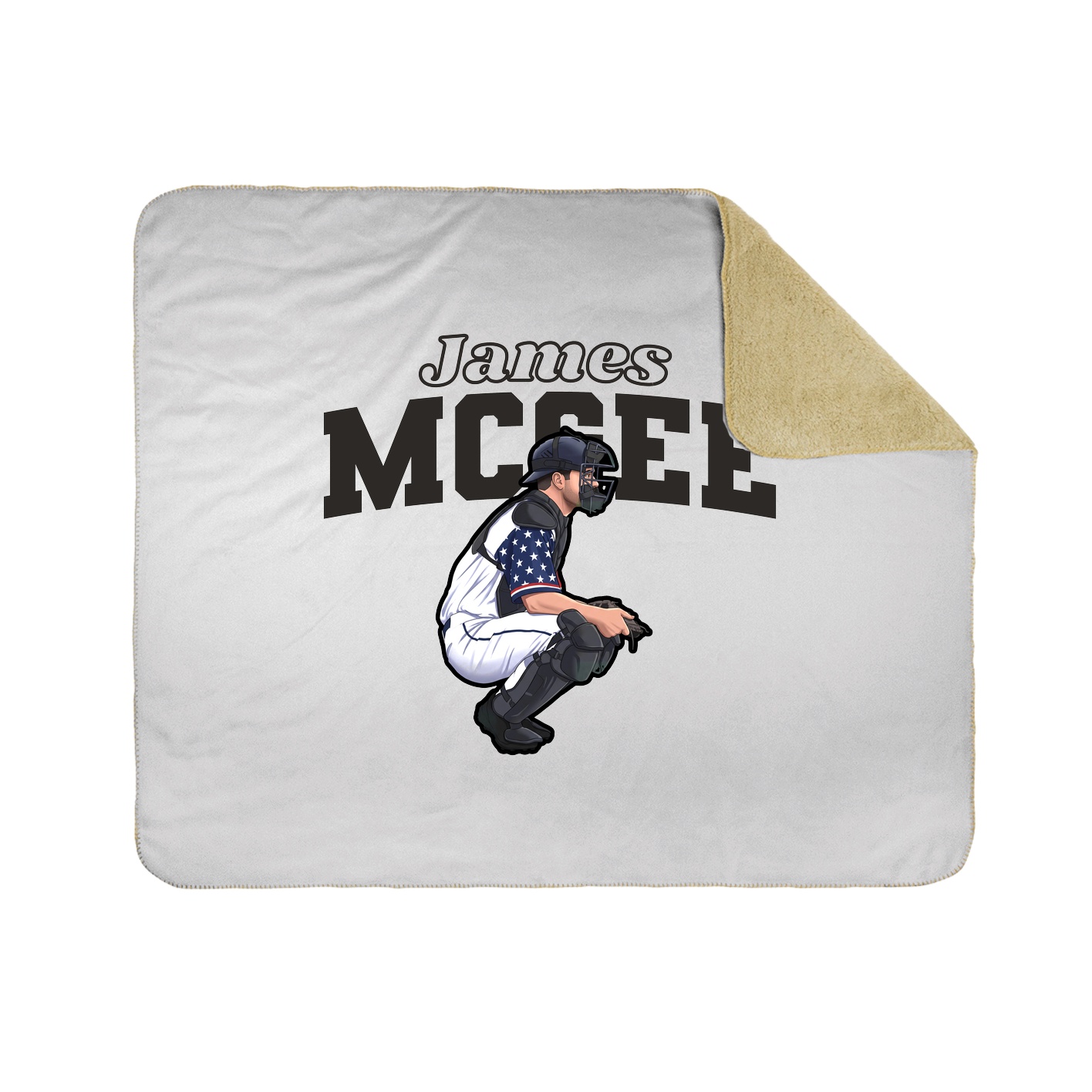 Throw Blanket — Name Arch in White
