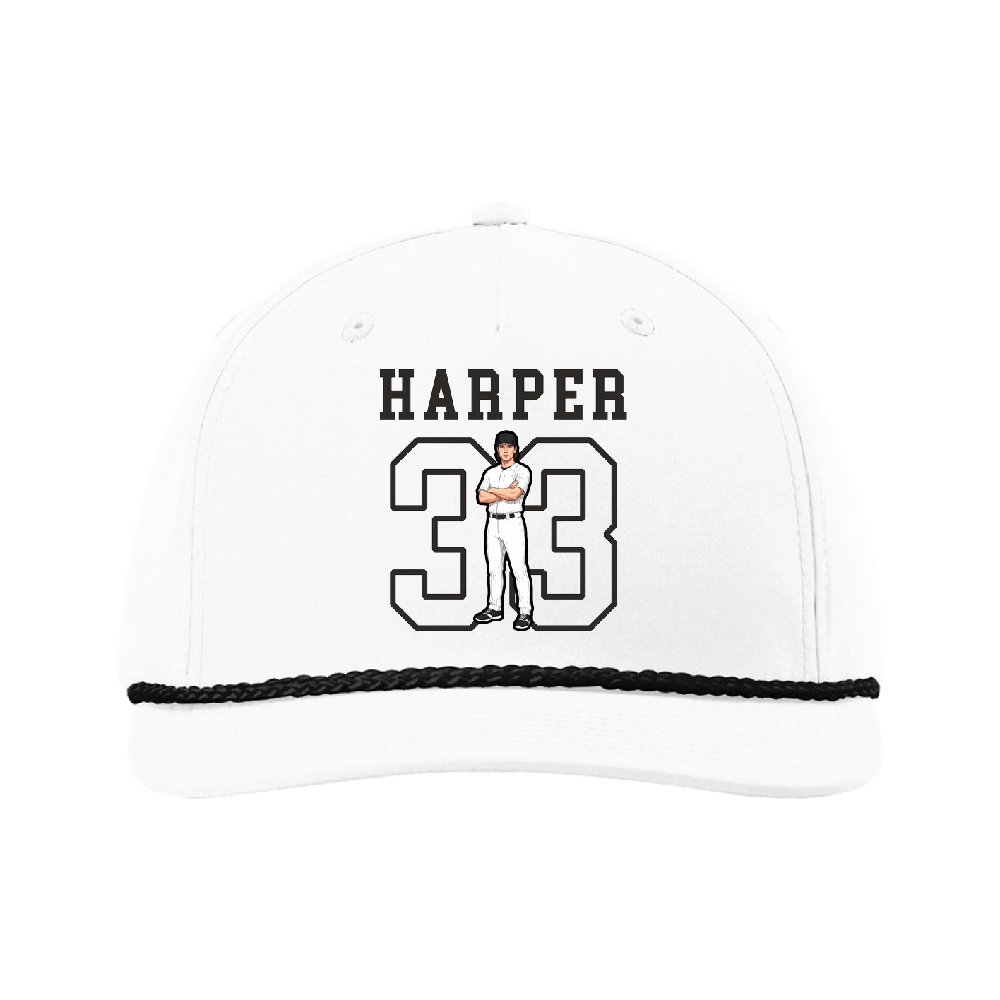 Five-Panel Classic Rope Cap — Shirsey in White