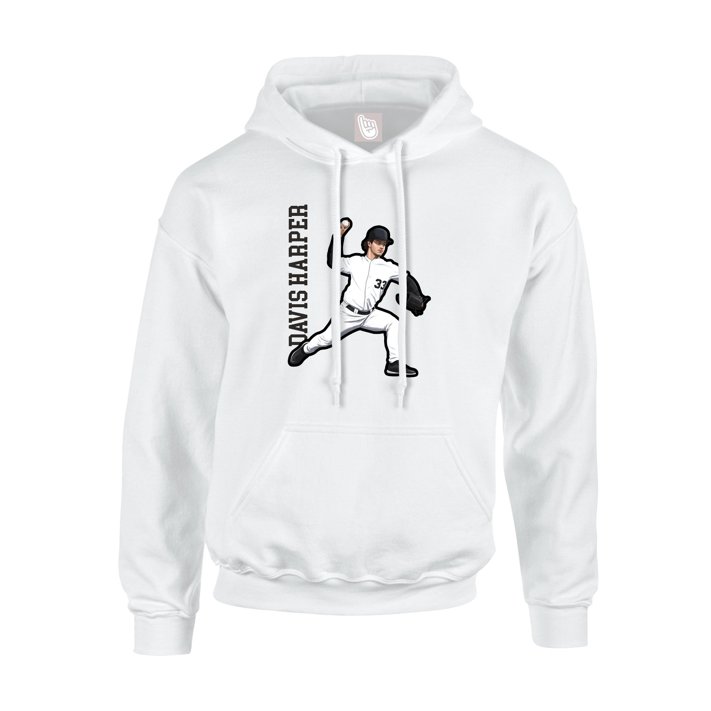 Hoodie — Name Vertical in White
