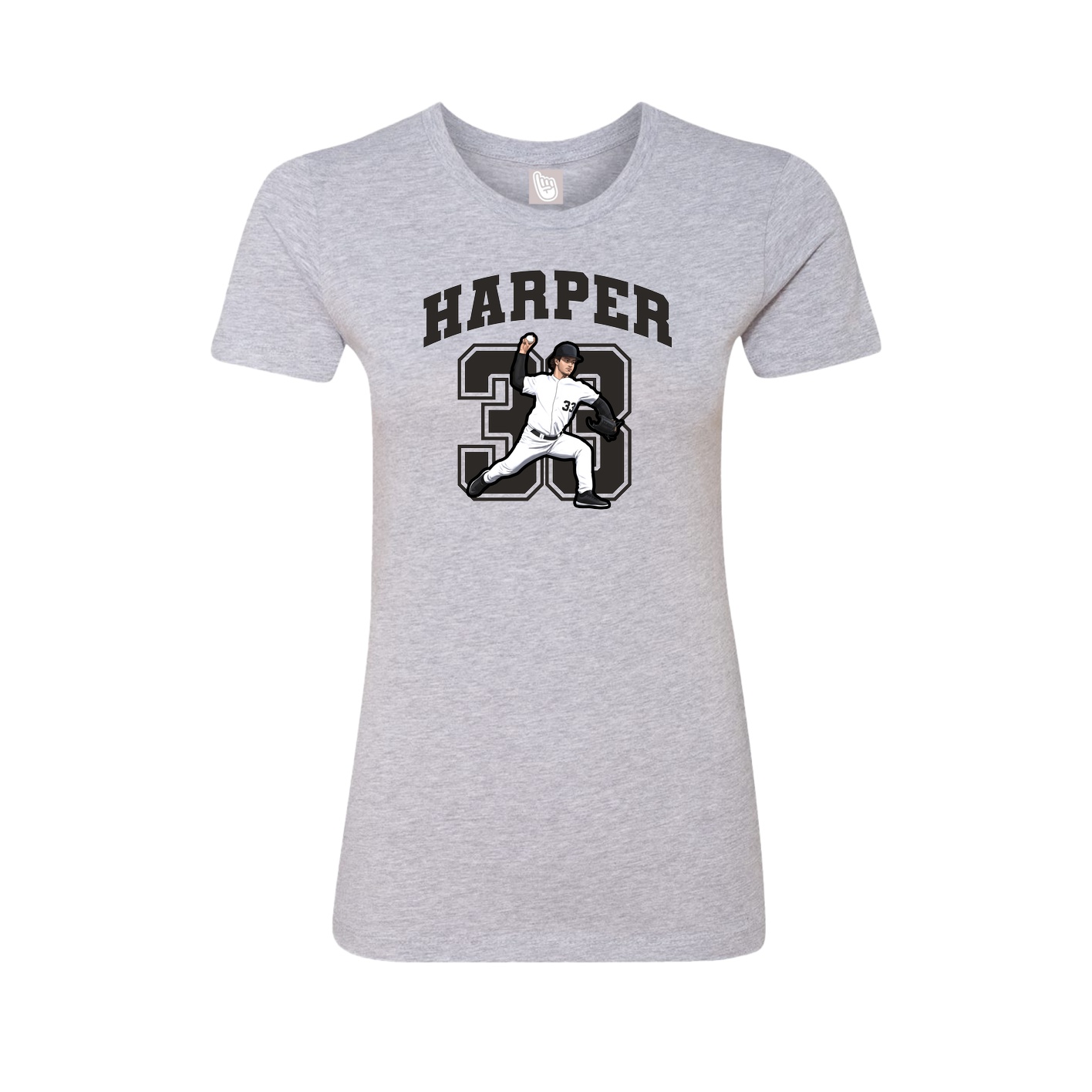 Fitted Women's Tee — Number in Grey