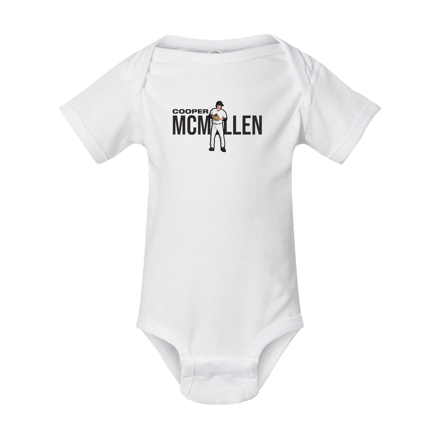 Baby Onesie — Player Name in White