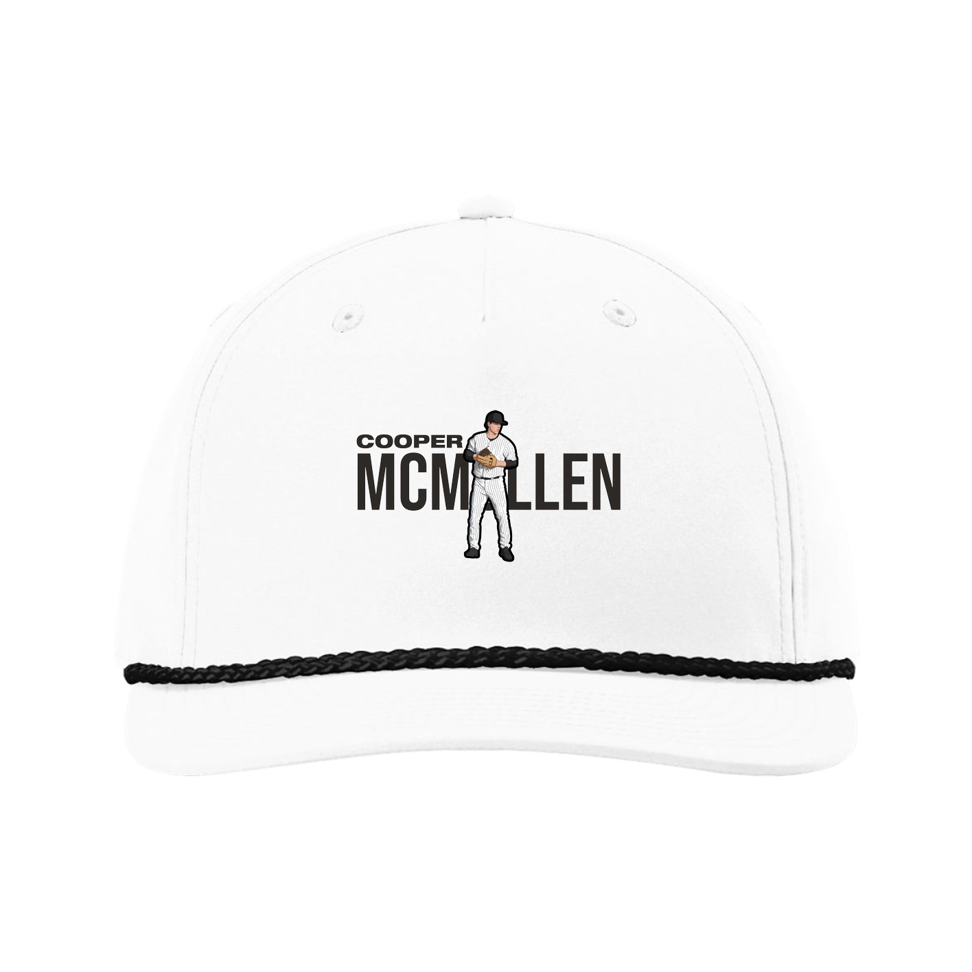 Five-Panel Classic Rope Cap — Player Name in White