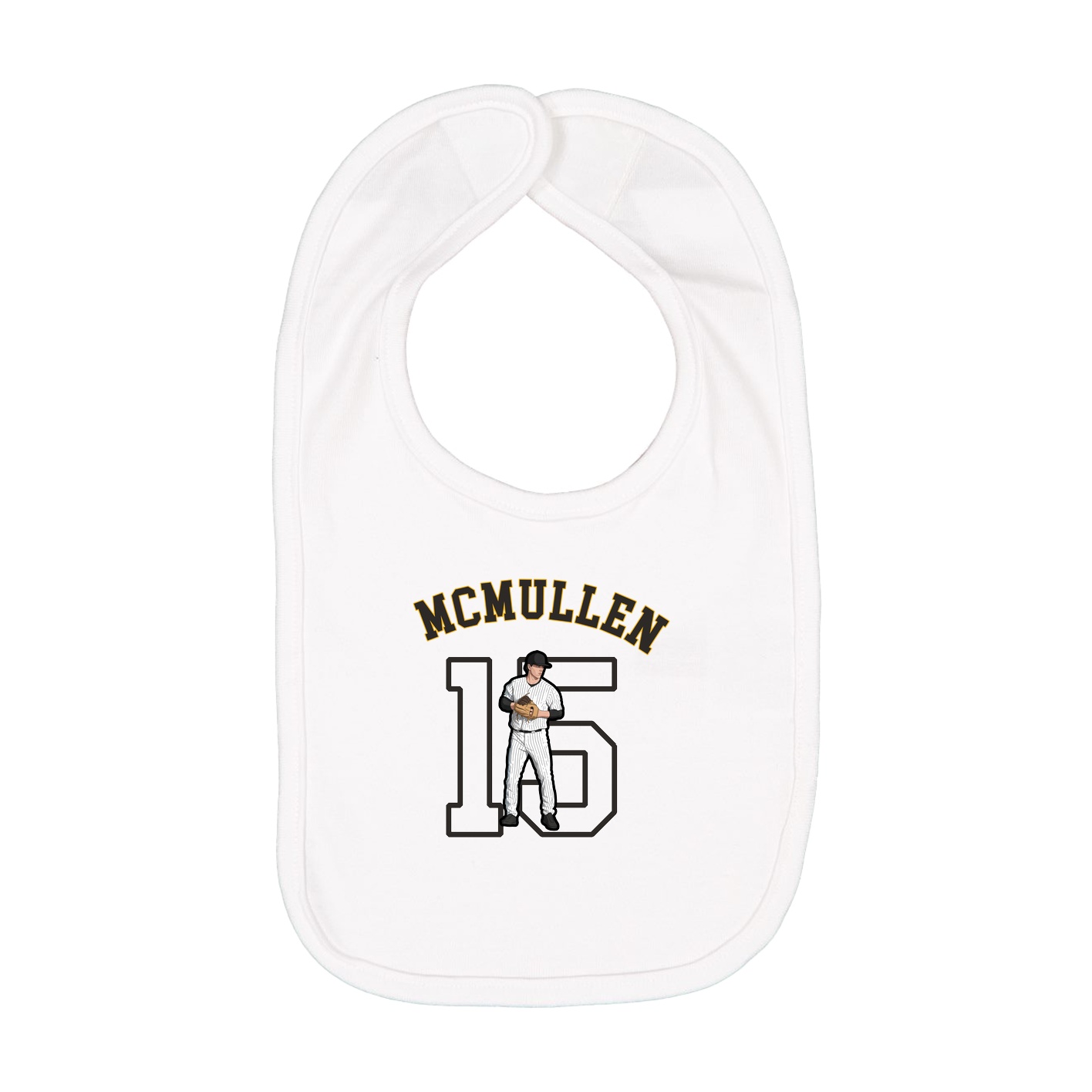 Infant Bib — Shirsey Arch in White