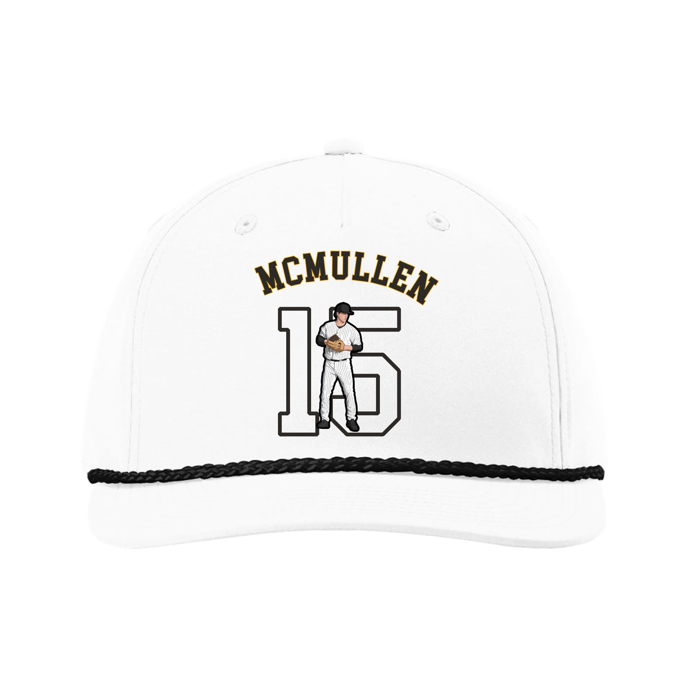 Five-Panel Classic Rope Cap — Shirsey Arch in White