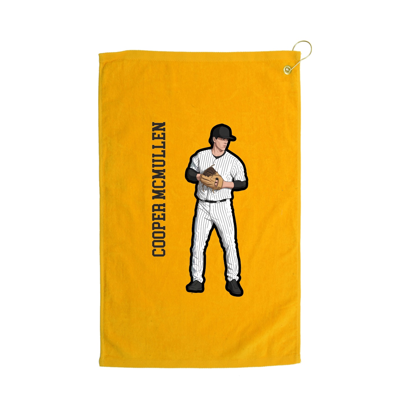 Golf Towel — Name Vertical in Gold