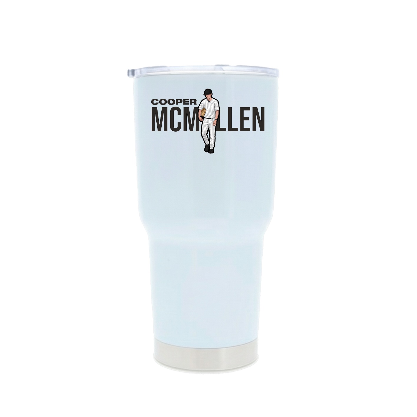 30oz Stainless Steel Tumbler — Player Name in White