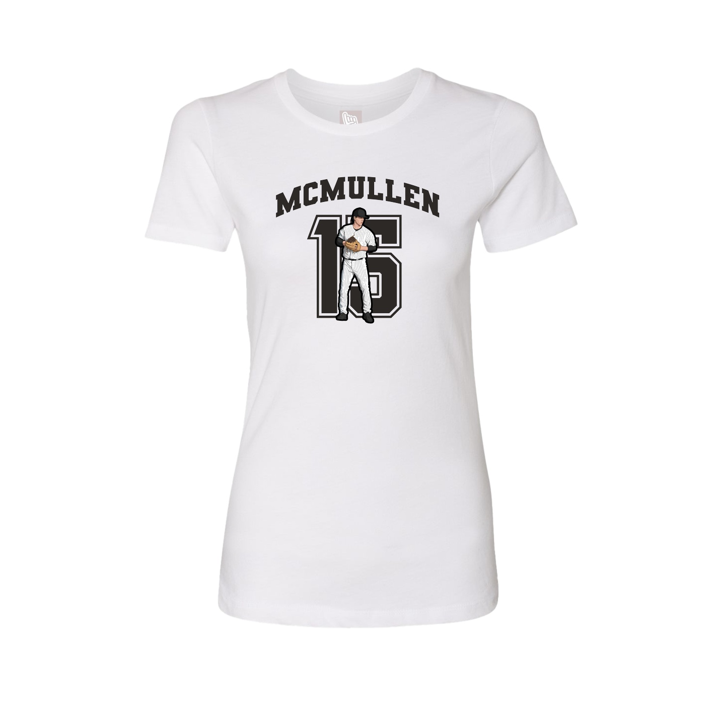 Fitted Women's Tee — Number in White