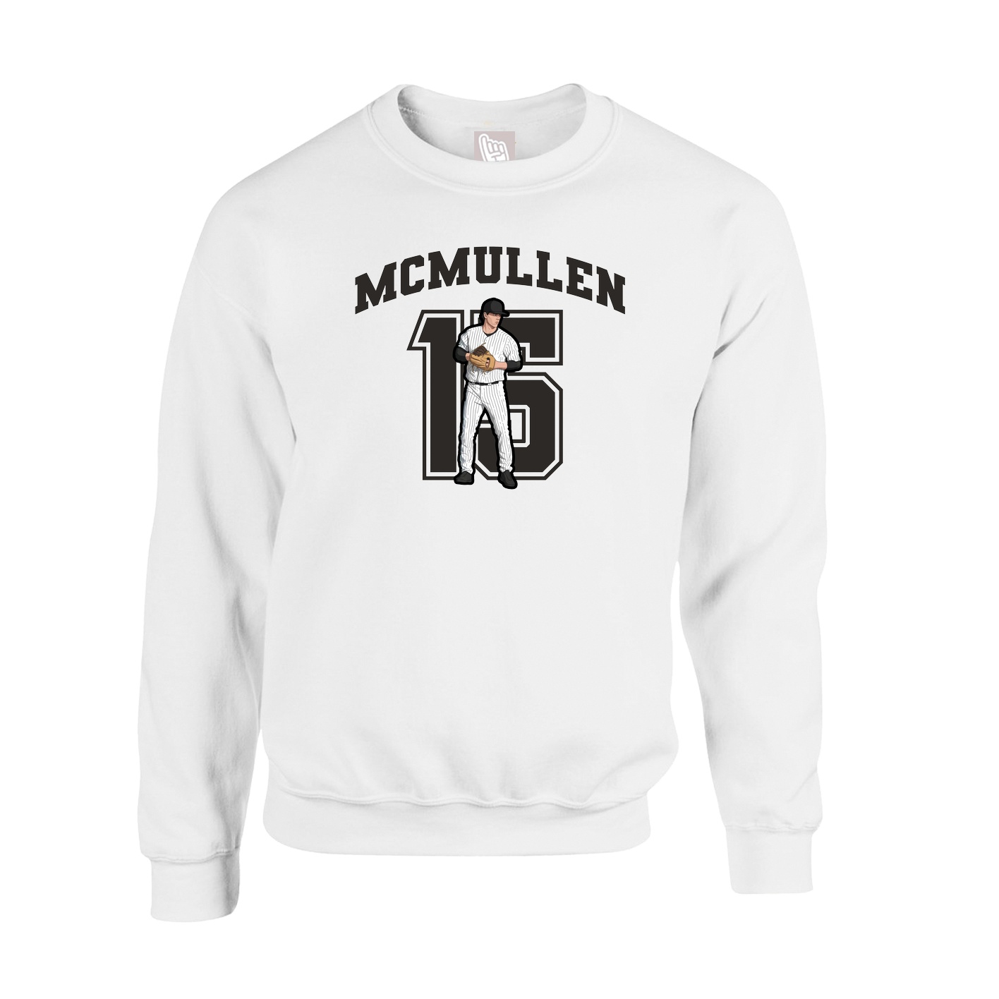 Fleece Crew — Number in White