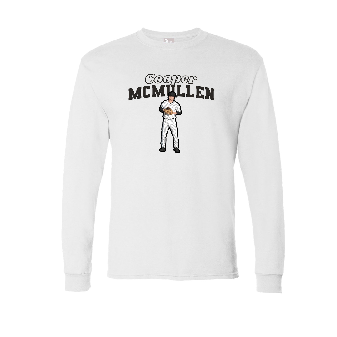 Long Sleeve Tee — Name Arch in White