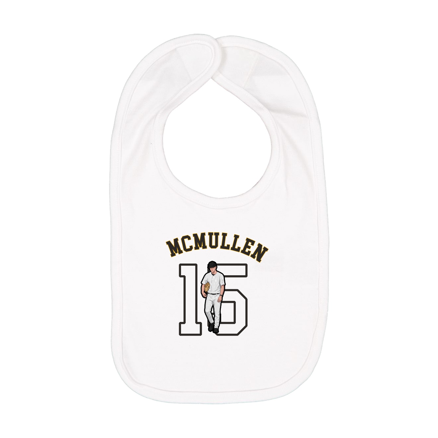 Infant Bib — Shirsey Arch in White