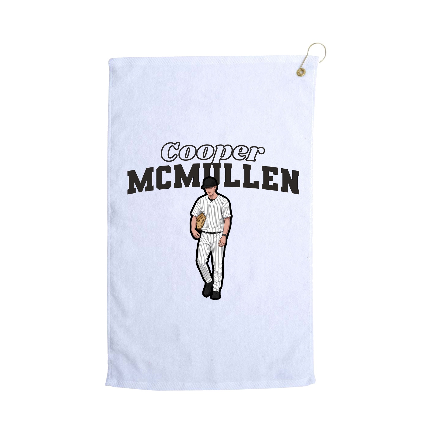 Golf Towel — Name Arch in White