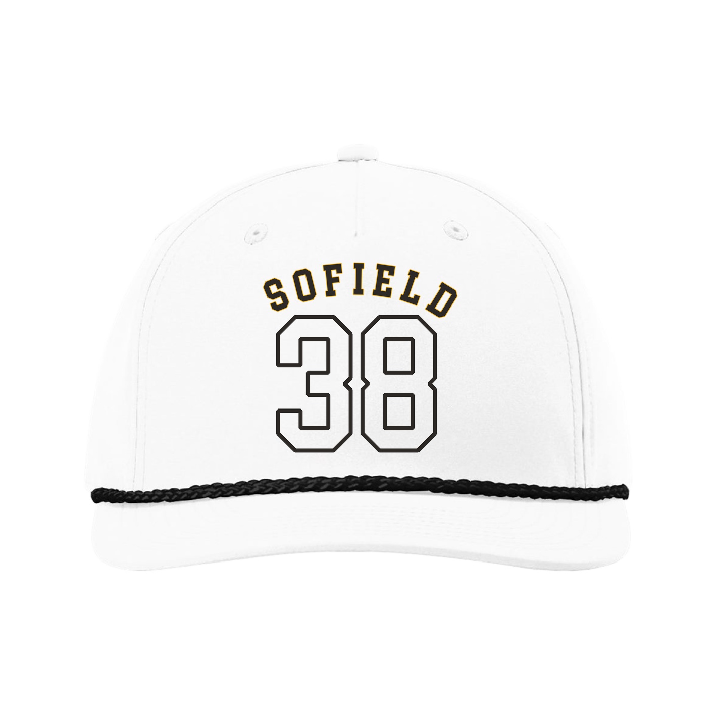 Five-Panel Classic Rope Cap — Shirsey Arch in White