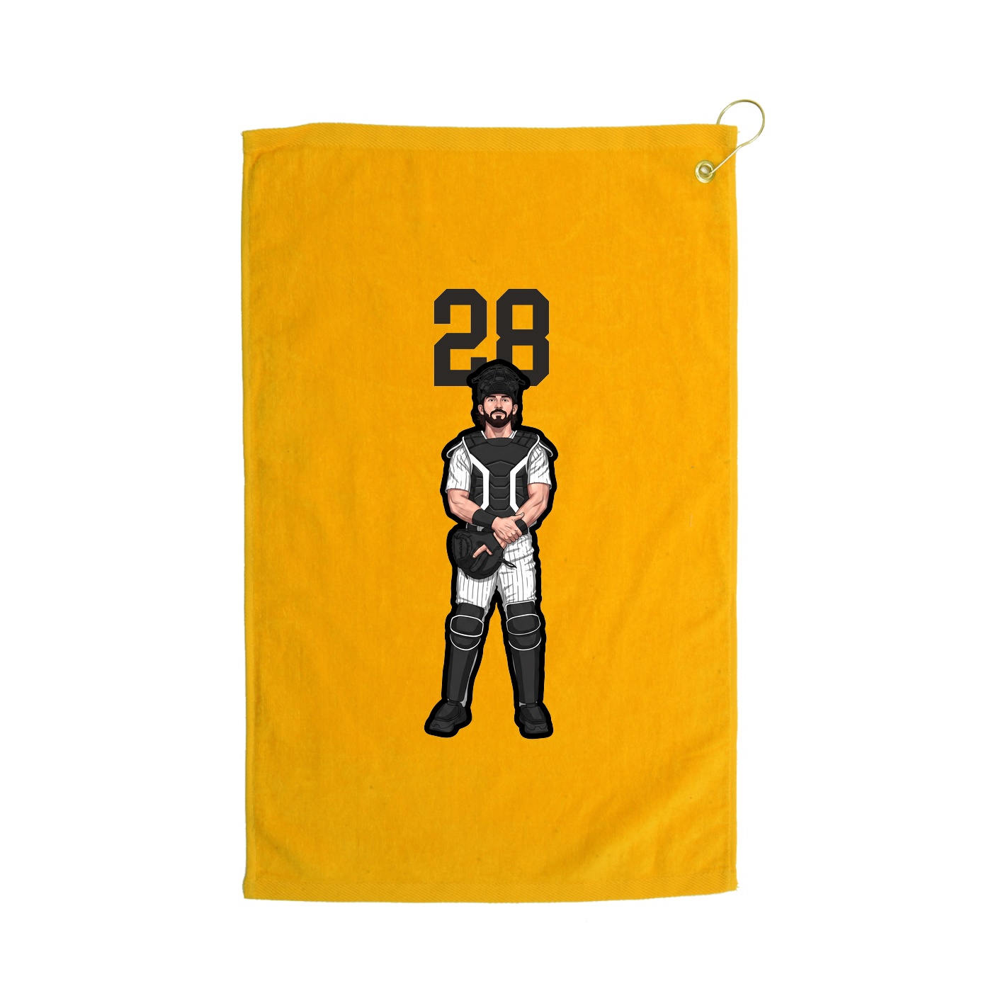 Golf Towel — Number Top in Gold