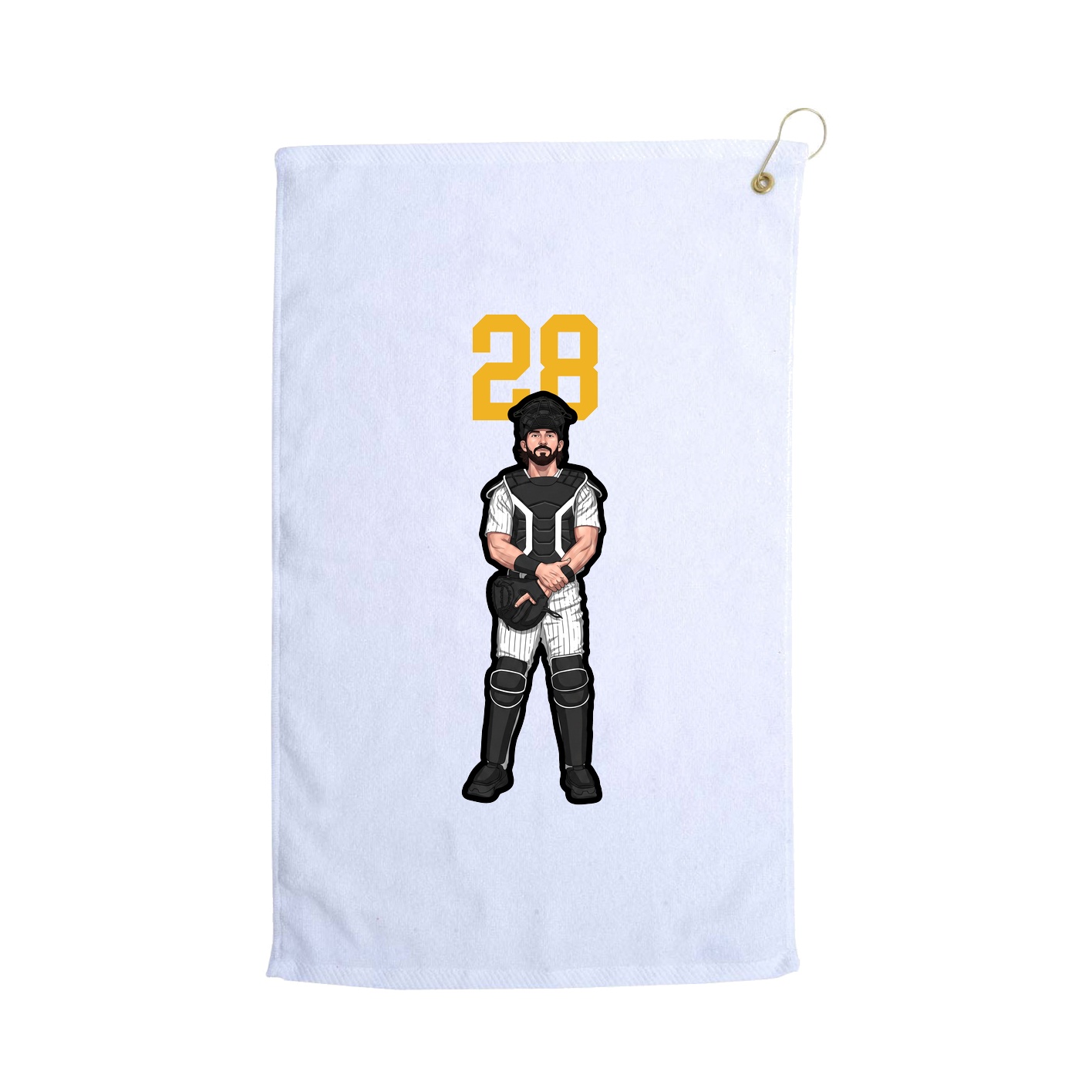 Golf Towel — Number Top in White