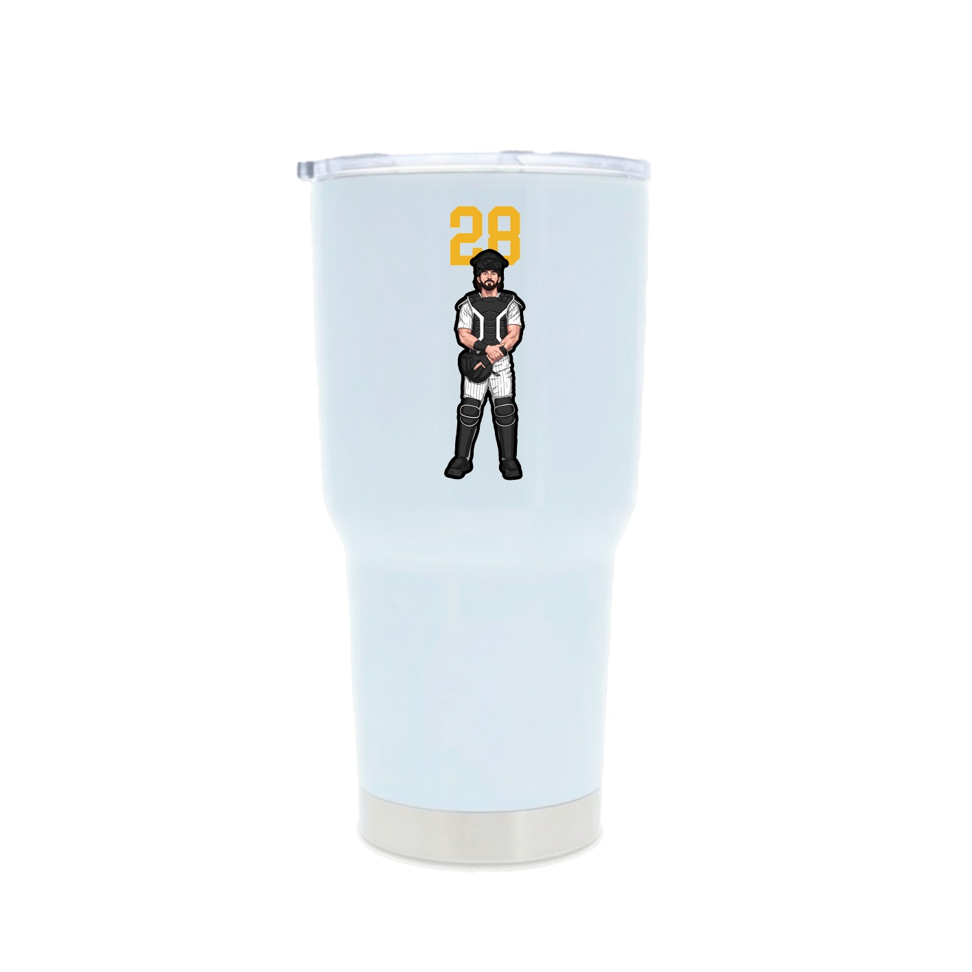30oz Stainless Steel Tumbler — Number Top in White