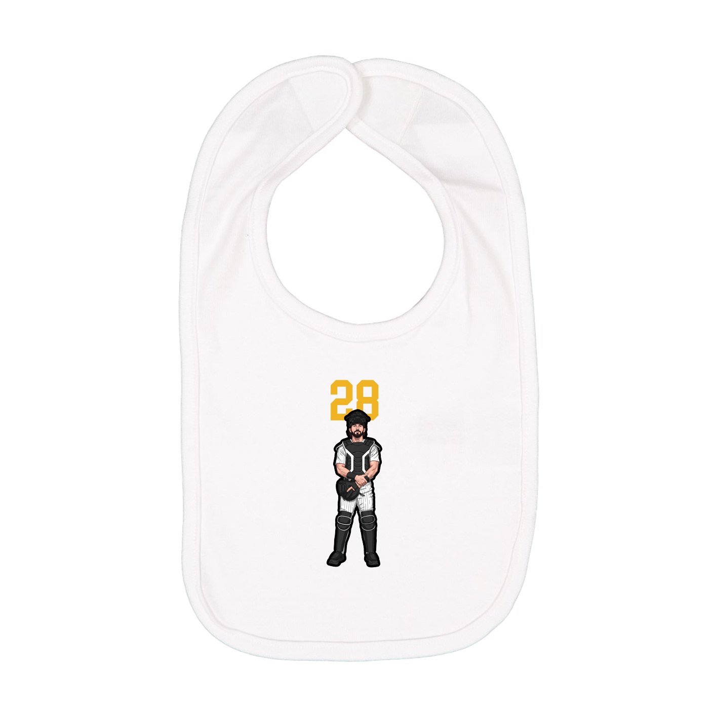 Infant Bib — Number Top in White