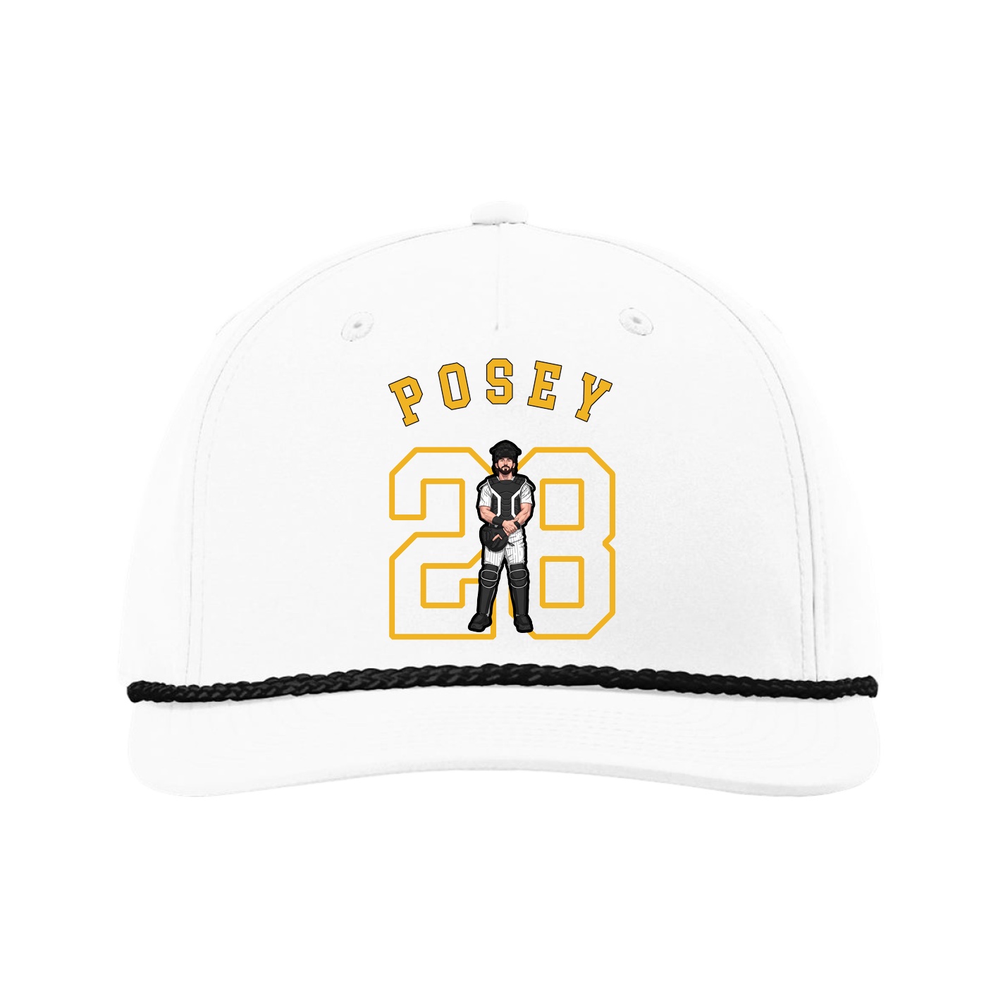 Five-Panel Classic Rope Cap — Shirsey Arch in White