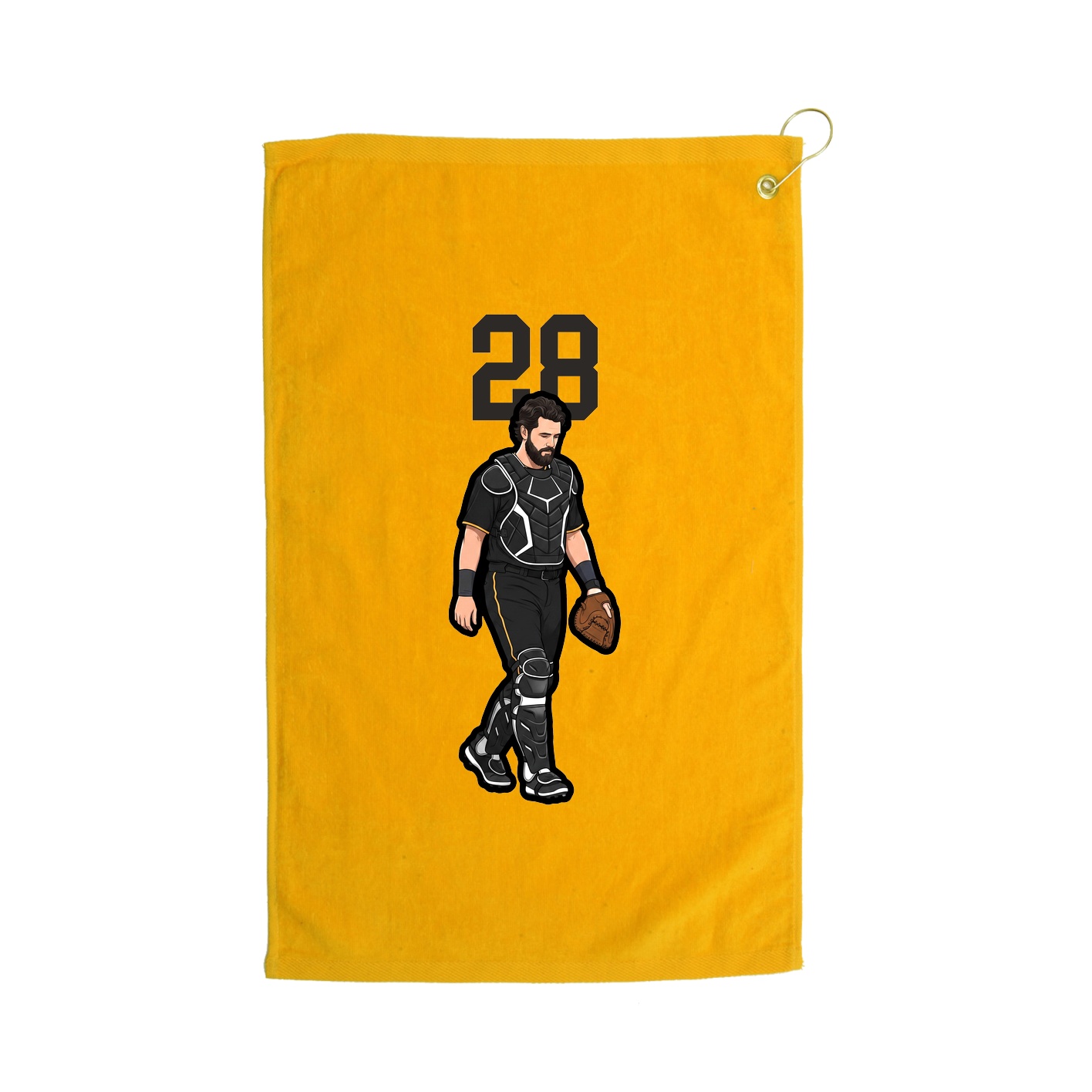 Golf Towel — Number Top in Gold