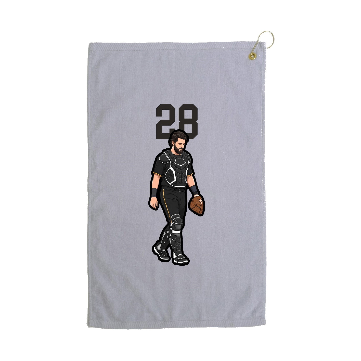 Golf Towel — Number Top in Grey