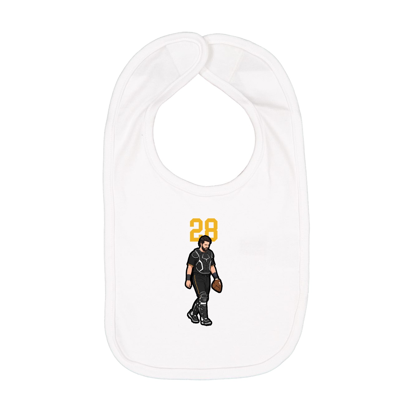 Infant Bib — Number Top in White