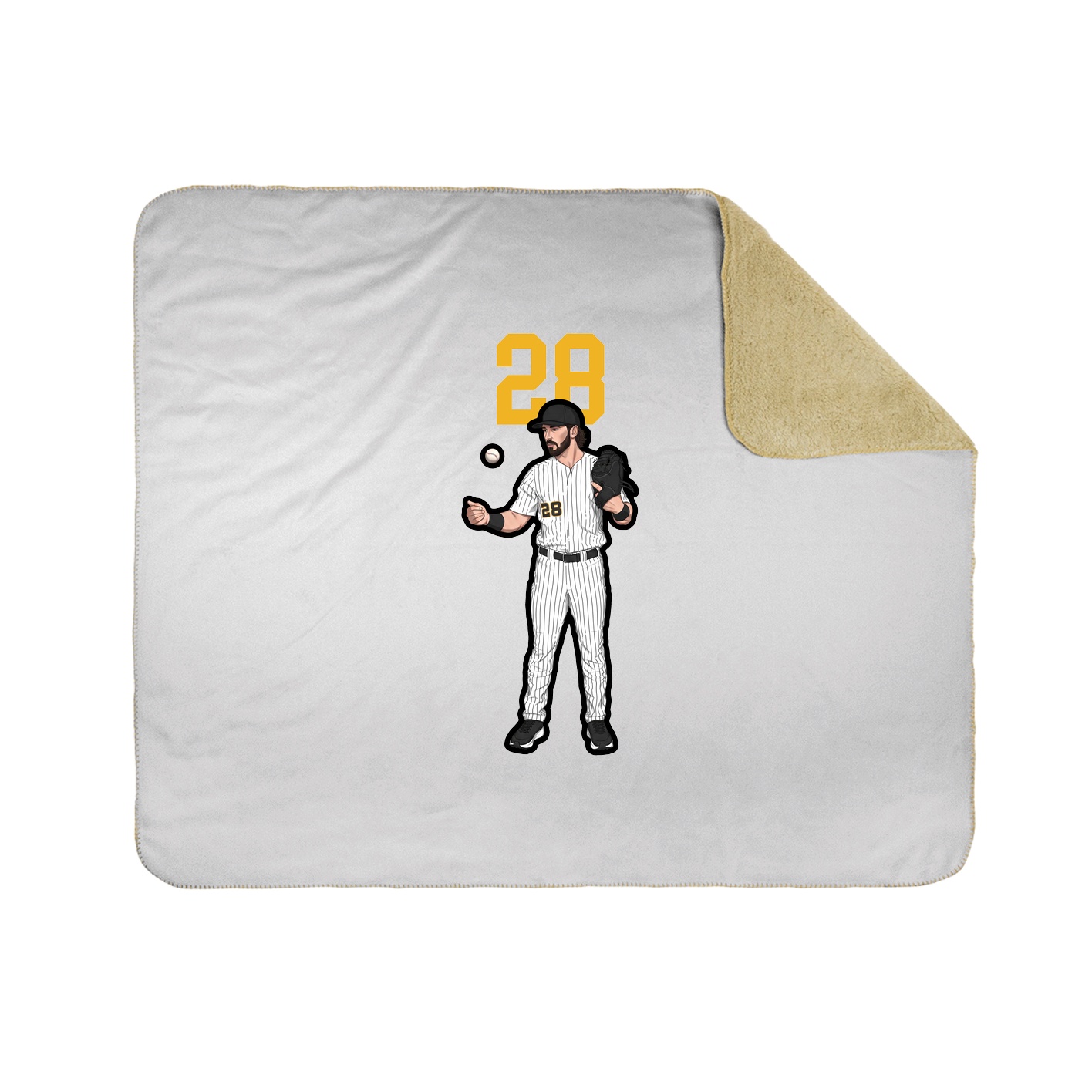 Throw Blanket — Number Top in White