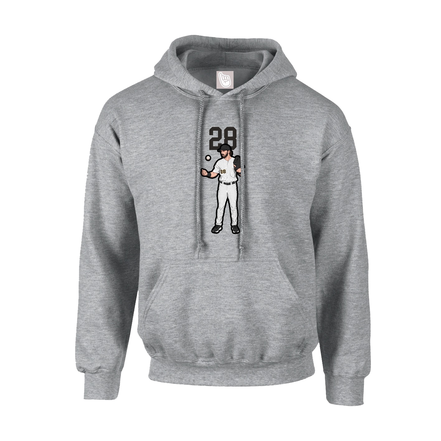 Hoodie — Number Top in Grey