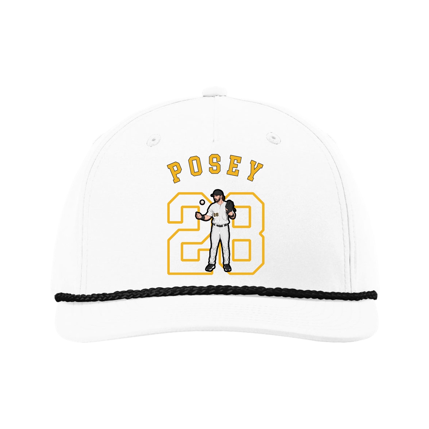 Five-Panel Classic Rope Cap — Shirsey Arch in White