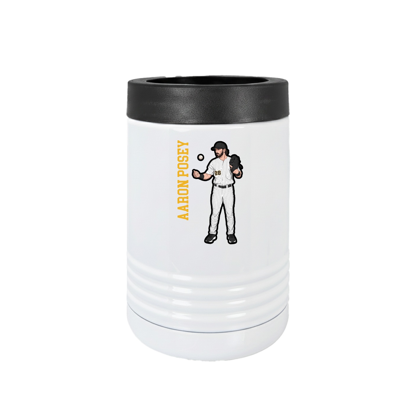 Beverage Holder — Name Vertical in White