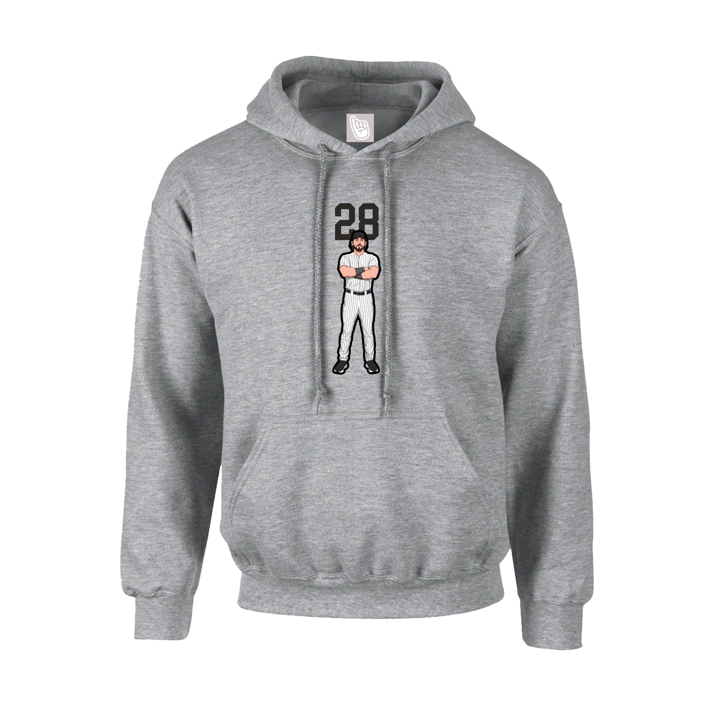 Youth Hoodie — Number Top in Grey