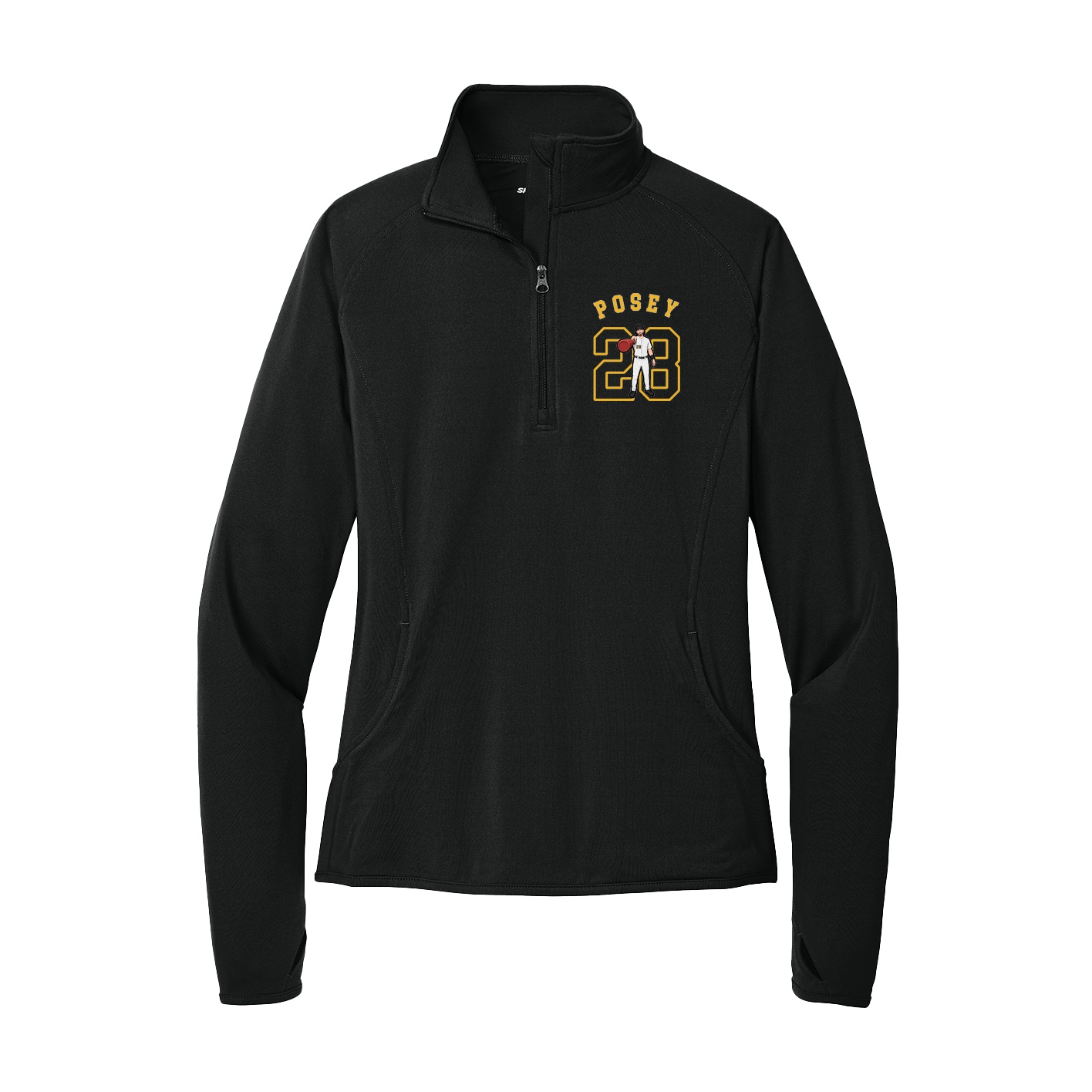 Women's Q-Zip Pullover — Shirsey Arch in Black