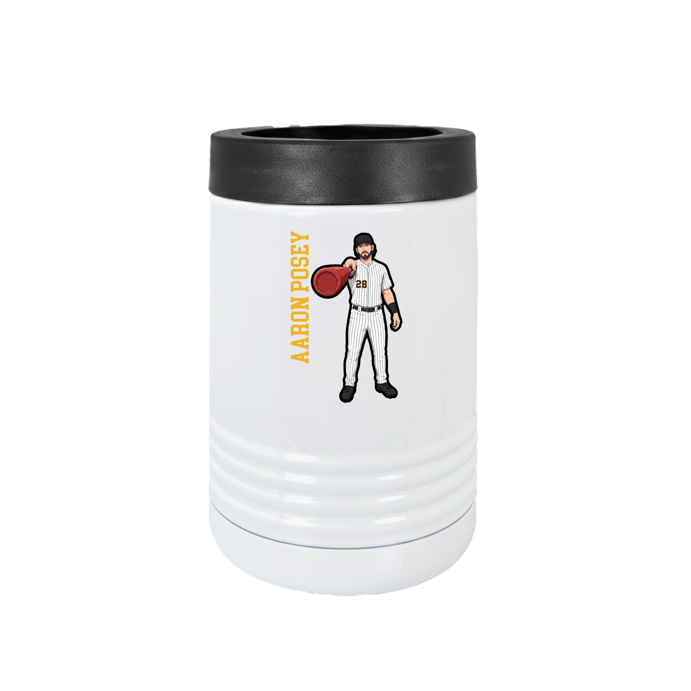 Beverage Holder — Name Vertical in White