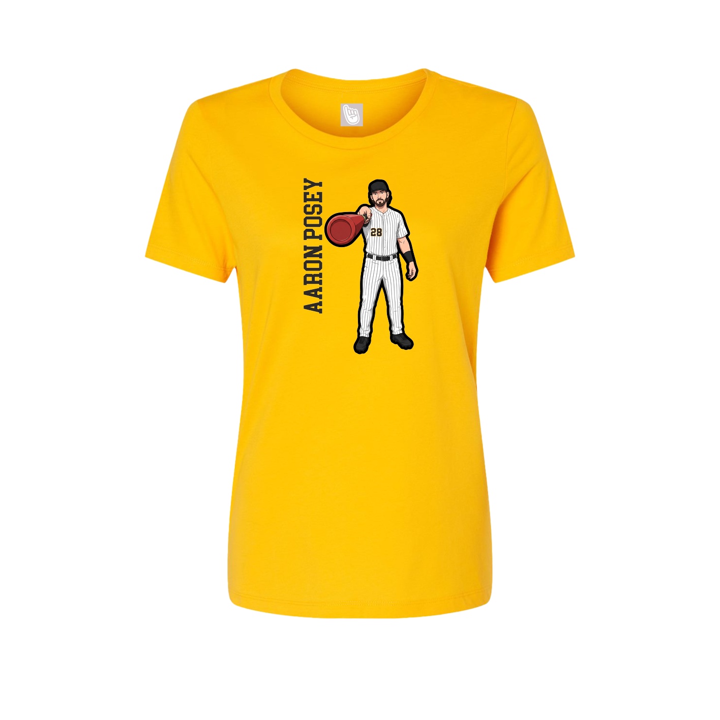 Fitted Women's Tee — Name Vertical in Gold