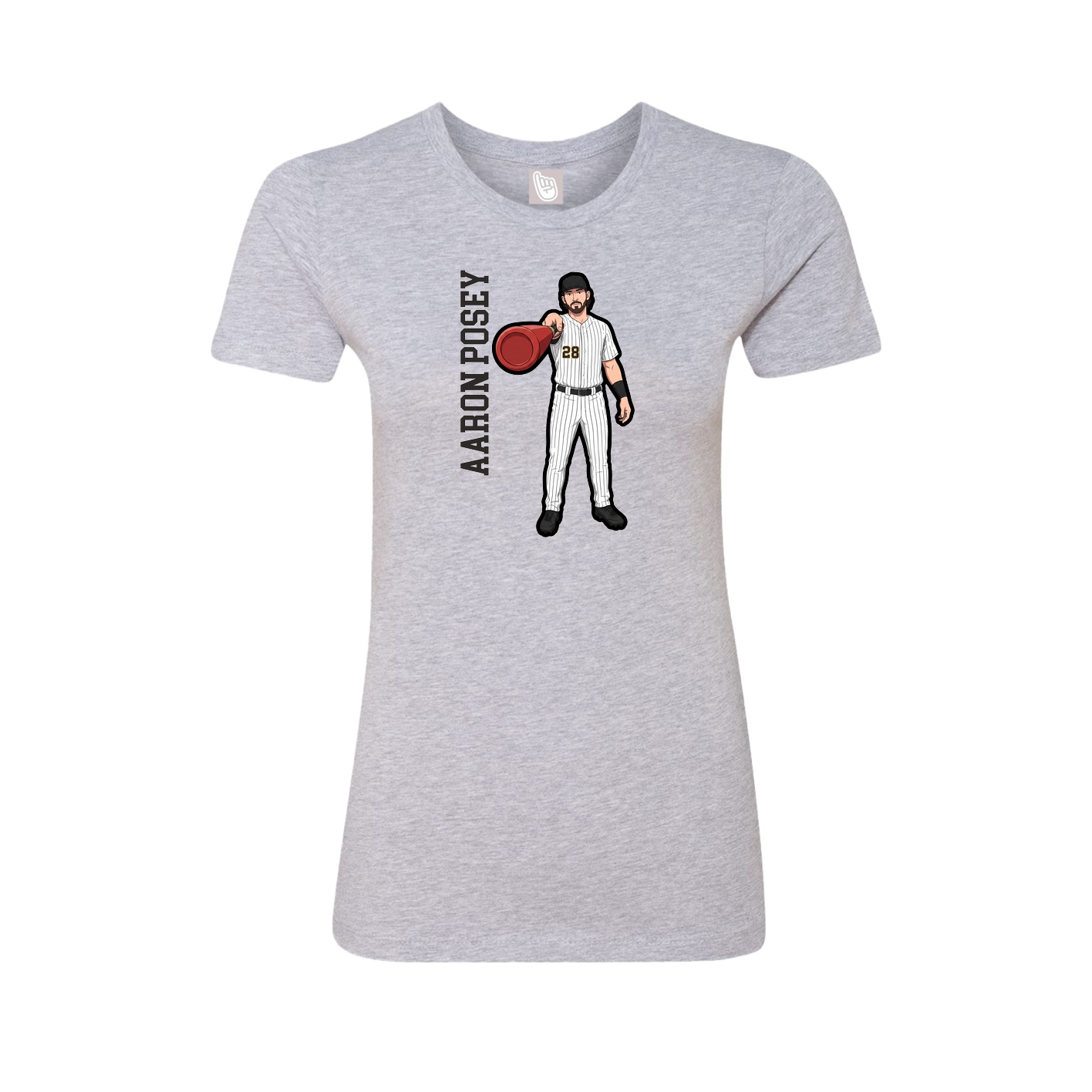 Womens Tee — Name Vertical in Grey