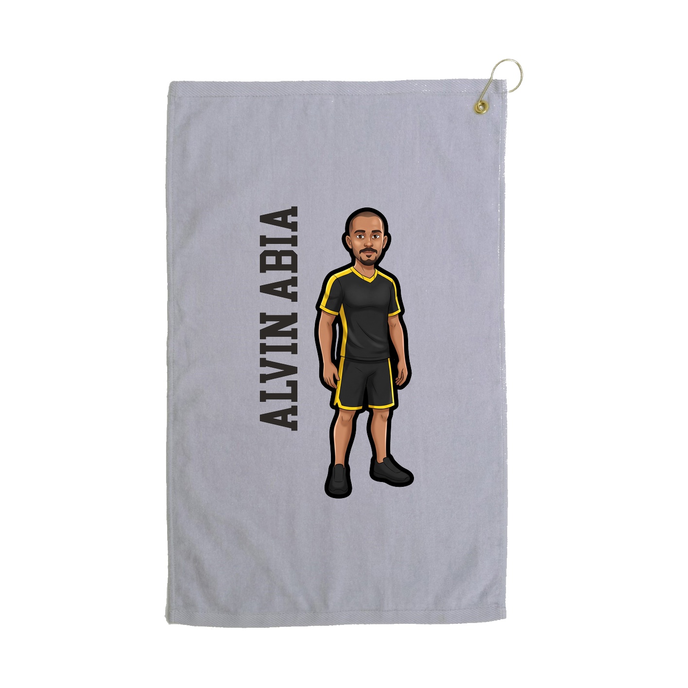 Golf Towel — Name Vertical in Grey