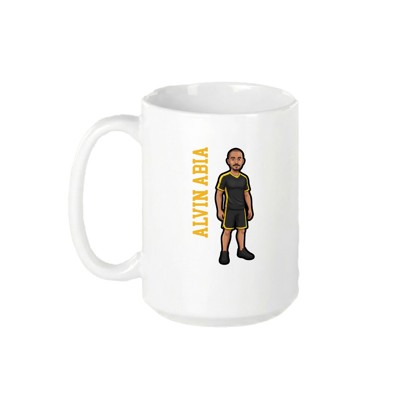 15oz Coffee Mug — Name Vertical in White