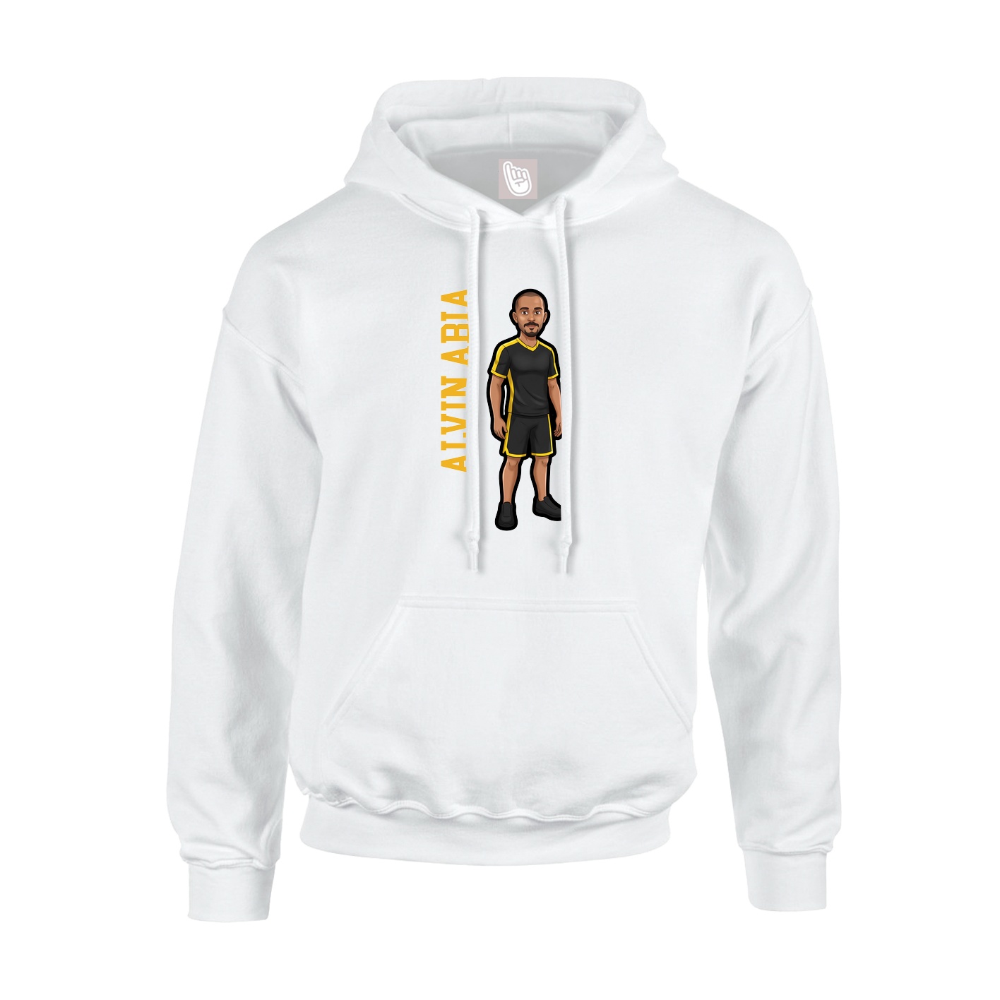 Youth Hoodie — Name Vertical in White