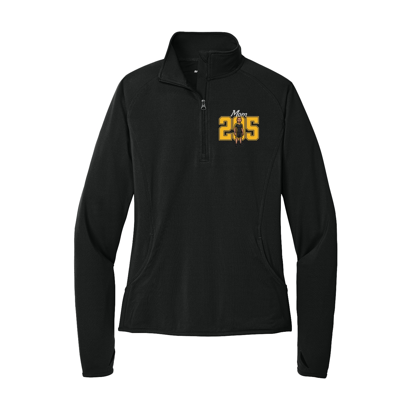 Women's Q-Zip Pullover — Mothers Day Shirsey in Black