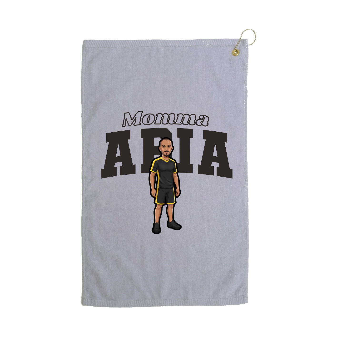 Golf Towel — Mothers Day Block in Grey