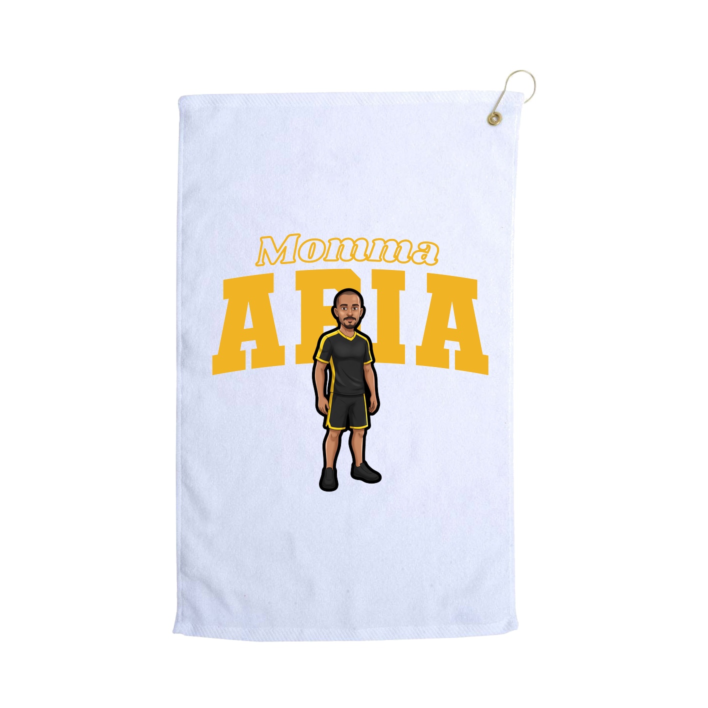 Golf Towel — Mothers Day Block in White
