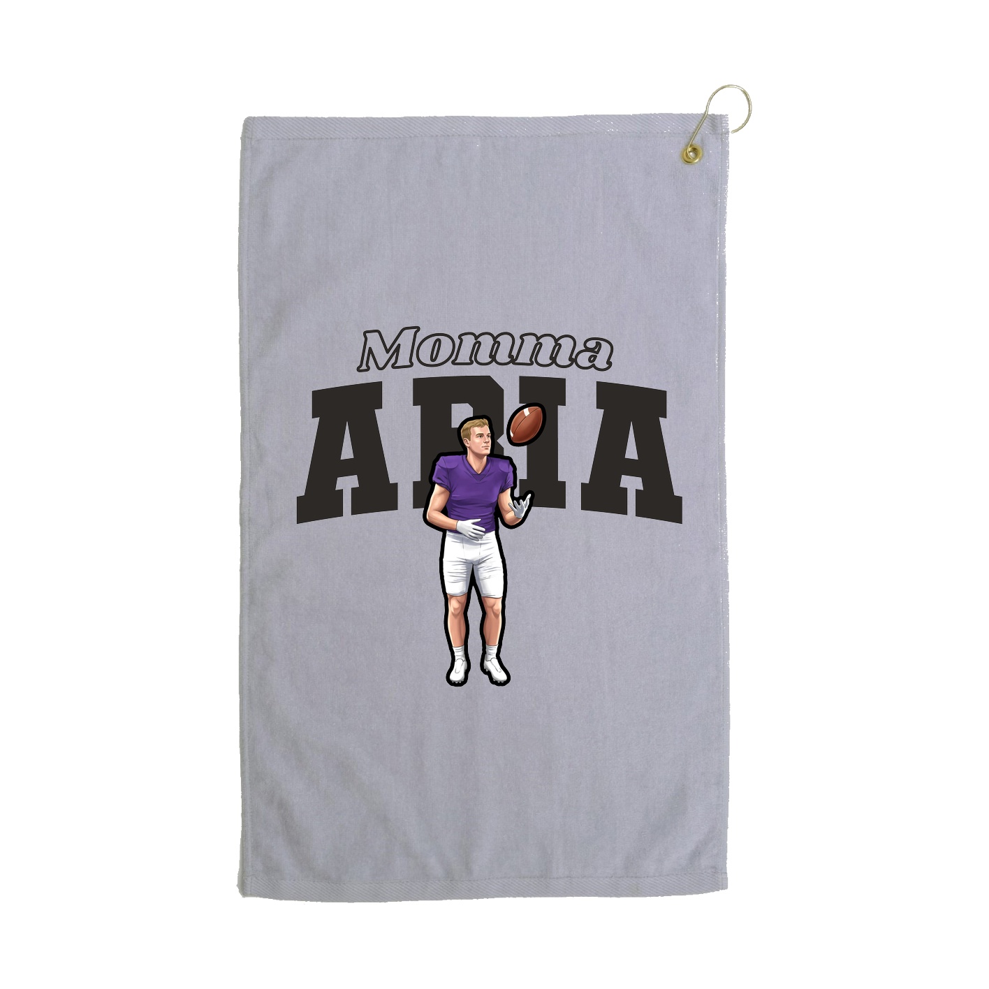 Golf Towel — Mothers Day Block in Grey