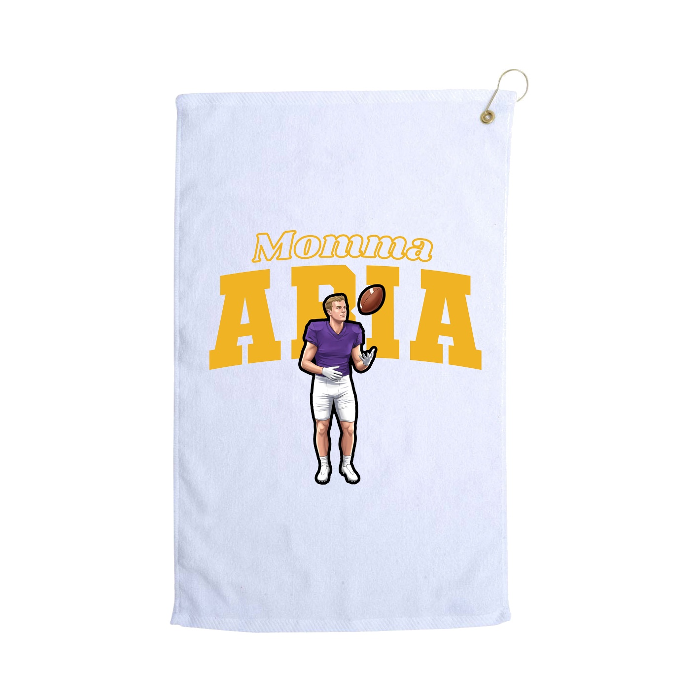 Golf Towel — Mothers Day Block in White