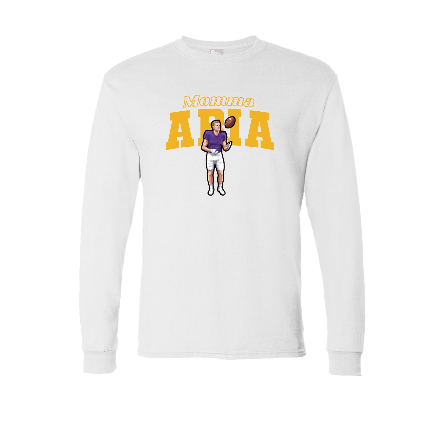 Long Sleeve Tee — Mothers Day Block in White