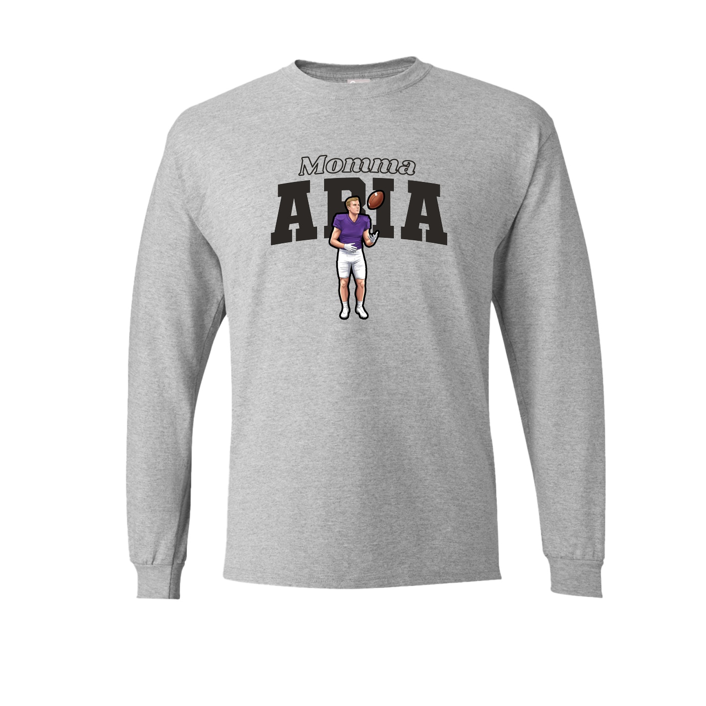 Long Sleeve Tee — Mothers Day Block in Grey