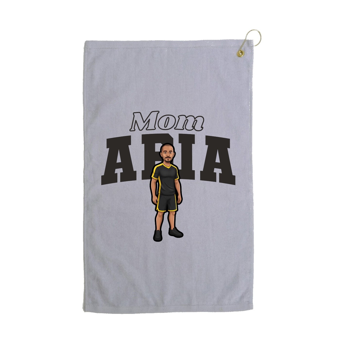 Golf Towel — Mothers Day Block in Grey