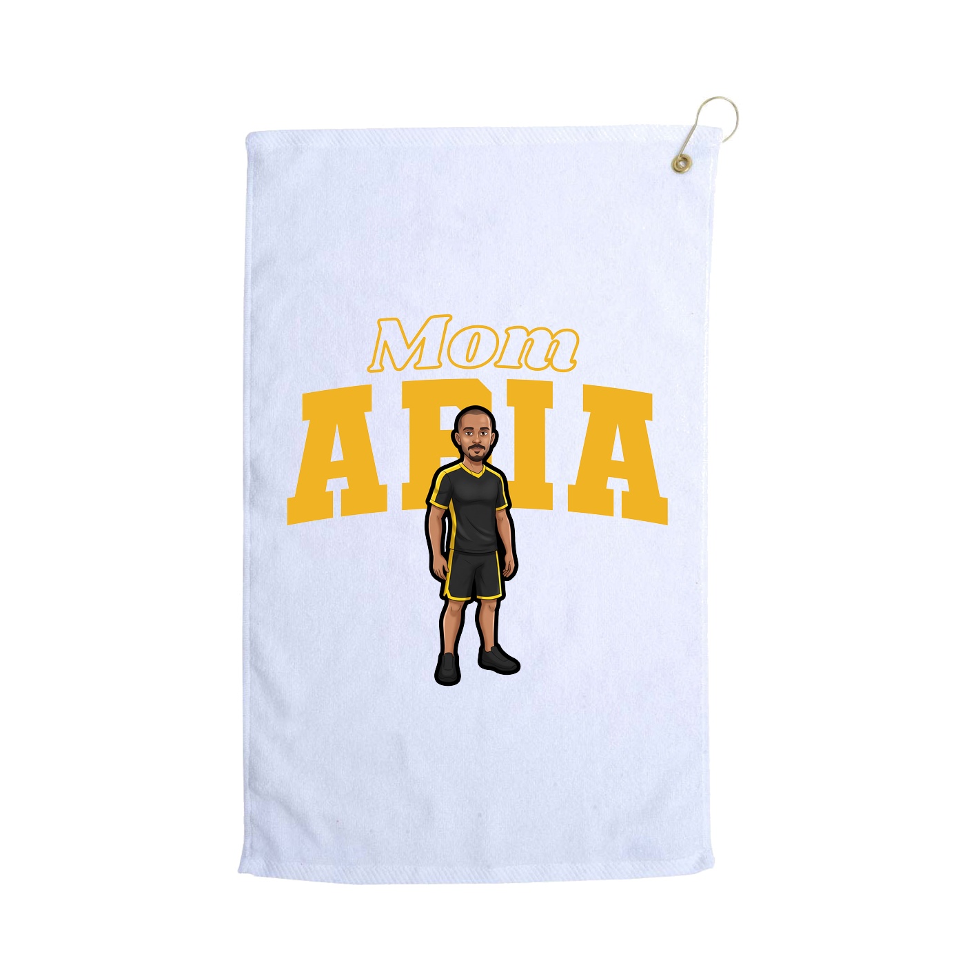 Golf Towel — Mothers Day Block in White