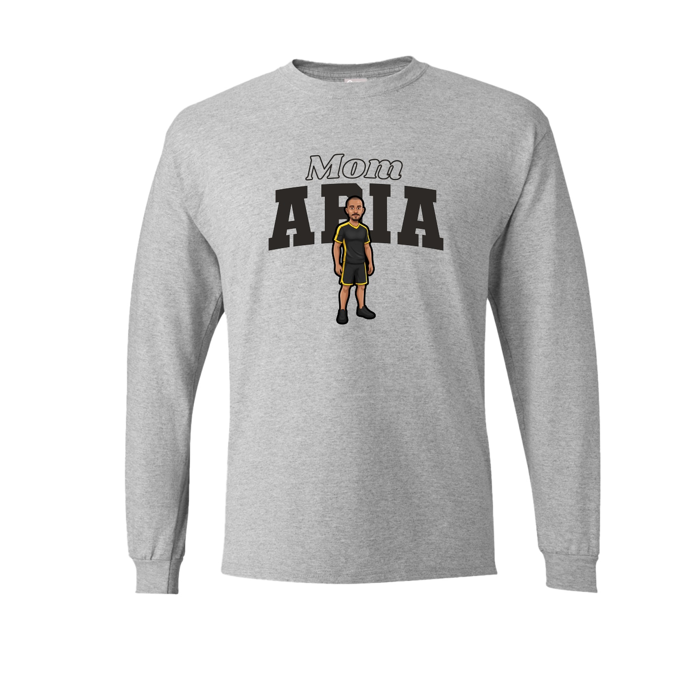 Long Sleeve Tee — Mothers Day Block in Grey