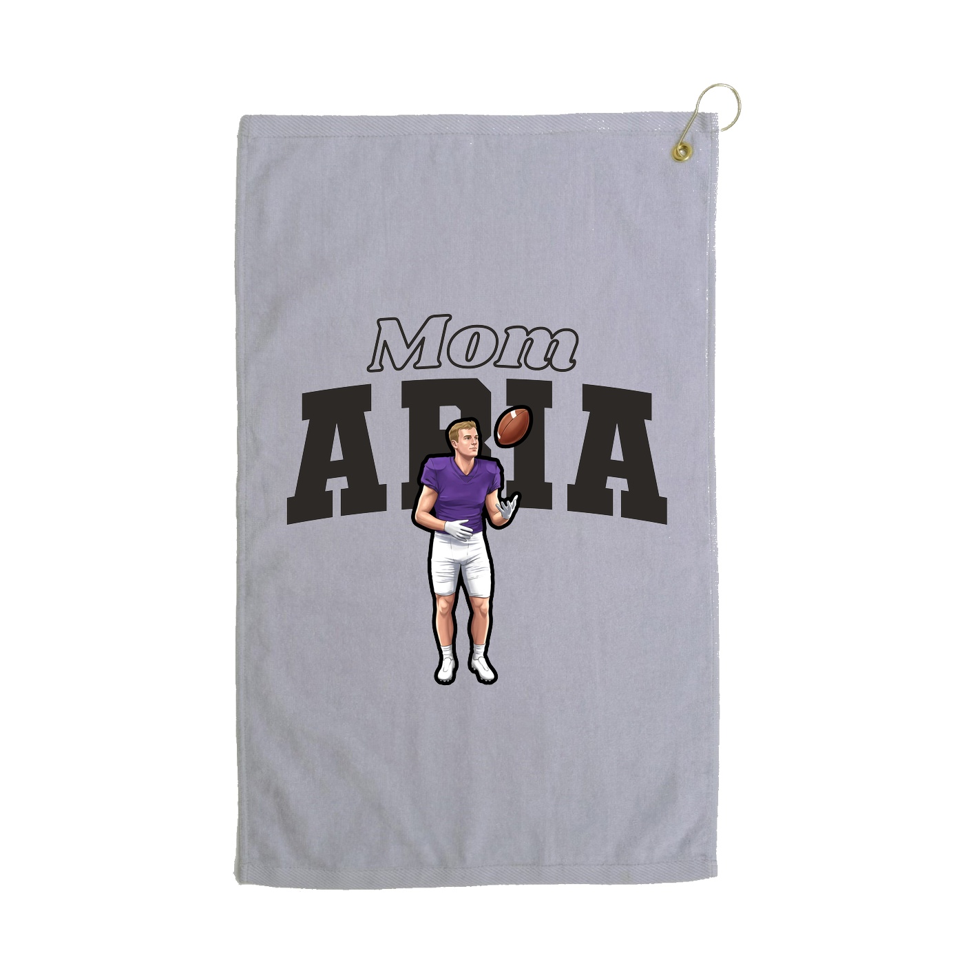 Golf Towel — Mothers Day Block in Grey