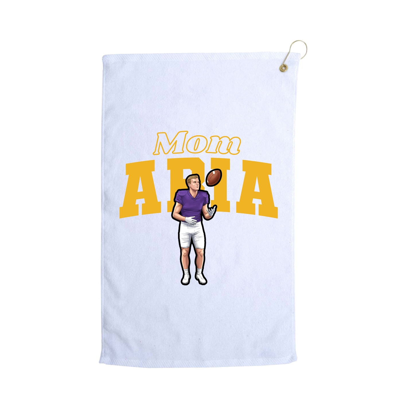 Golf Towel — Mothers Day Block in White