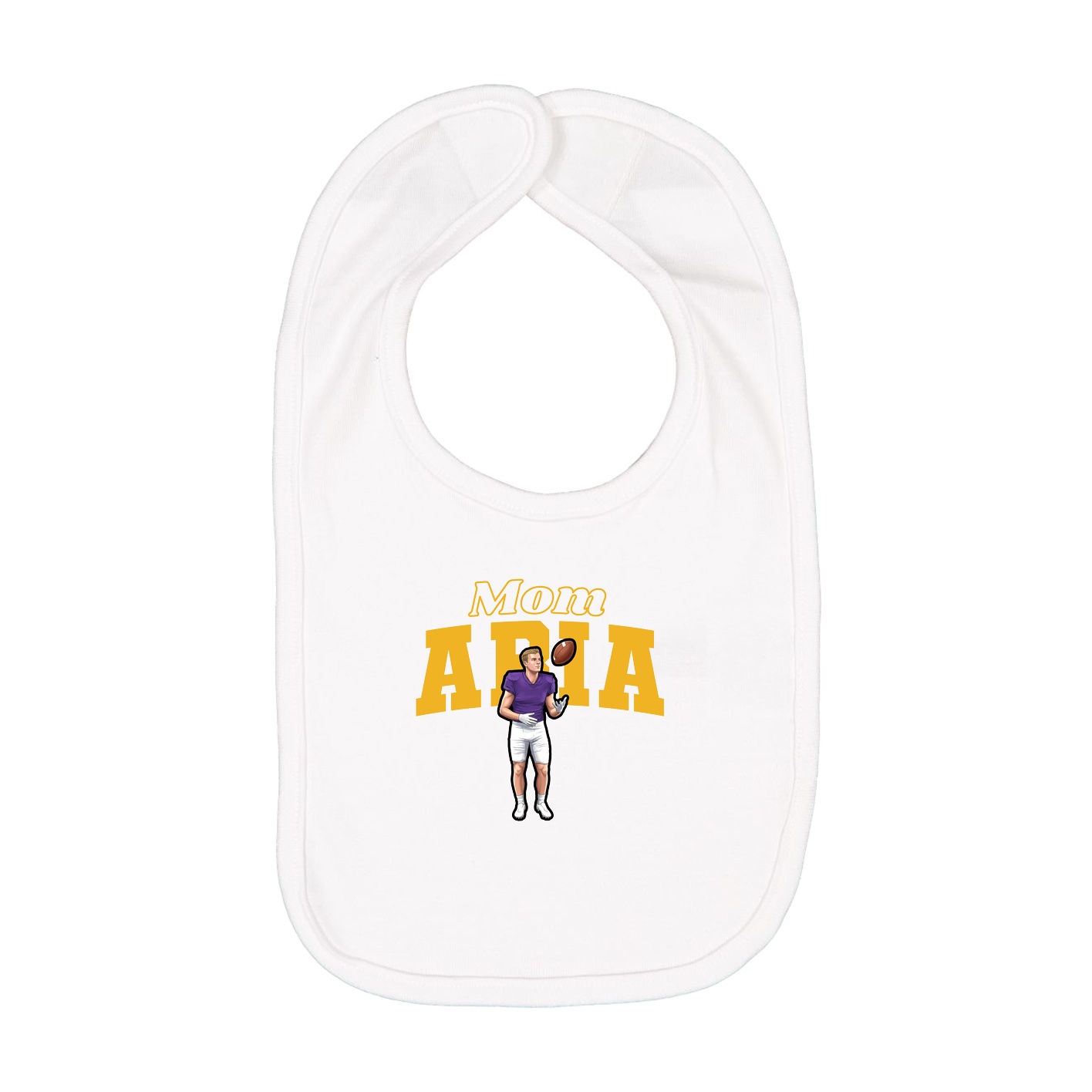 Infant Bib — Mothers Day Block in White
