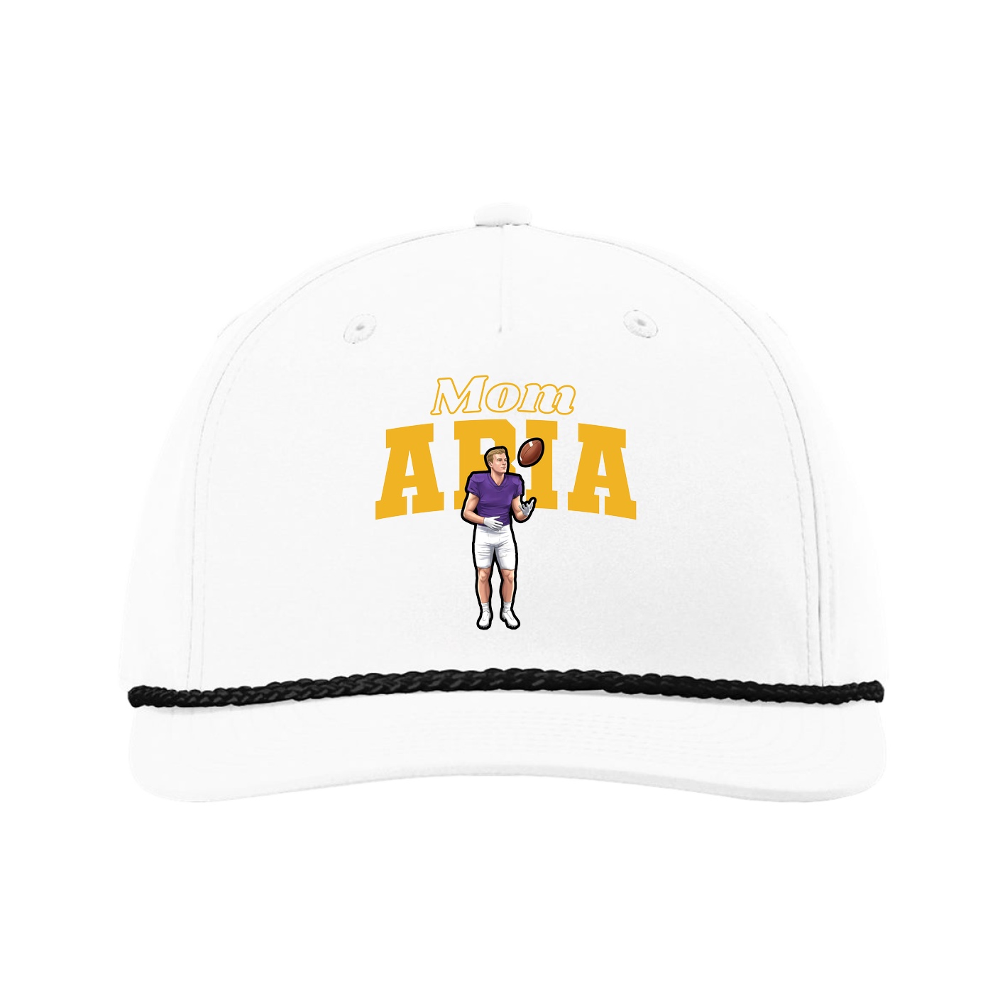 Five-Panel Classic Rope Cap — Mothers Day Block in White